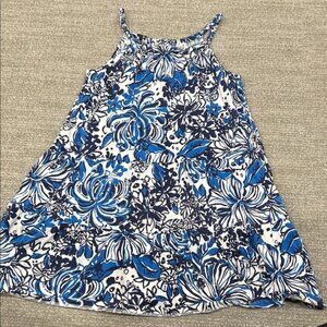 Floral Blue and White Sleeveless Dress kids